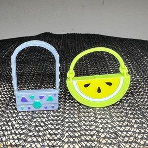 Boxy Girls Silicone Purses Set (2) Watermelon Slice Grey Geometric Jay at Play